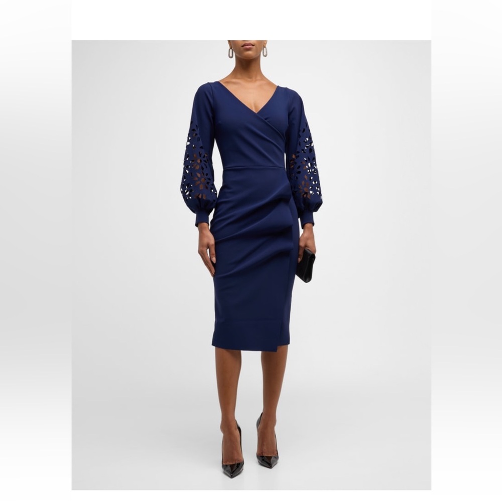 Chiara Boni La Petite Robe Gallilia Cutout ruffle sheath midi dress